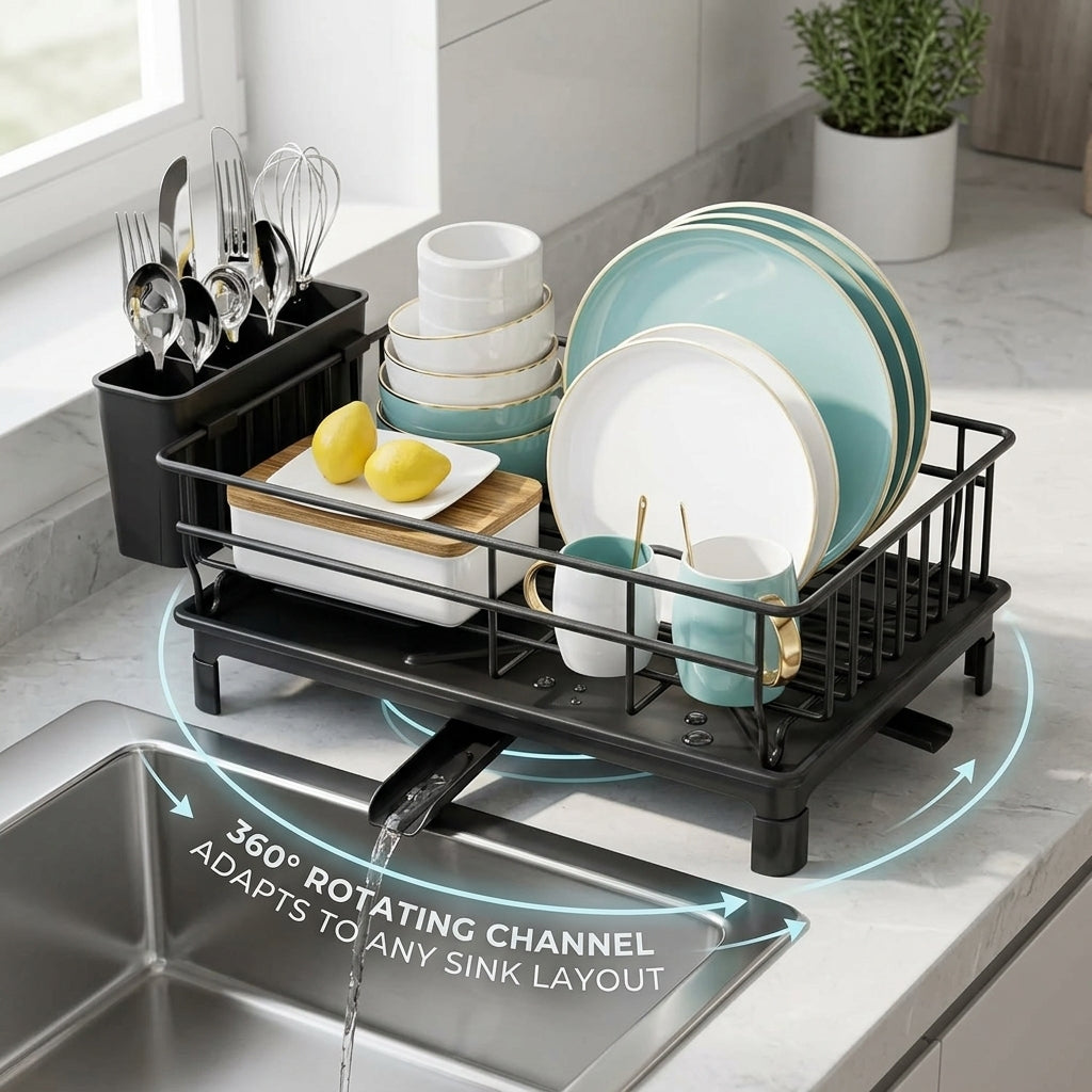 WeanClix Automatic Drainage Dish Drying Rack for All Sinks