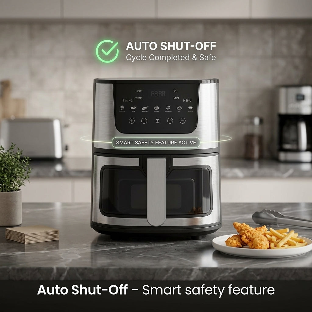 CrispDum 7L Air Fryer - 2400W Rapid Heating & Viewing Window