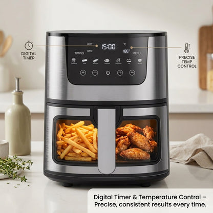 CrispDum 7L Air Fryer - 2400W Rapid Heating & Viewing Window