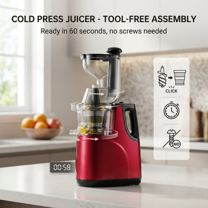 FrostyClas Cold Press Juicer - Masticating Juicer for Maximum Nutrition