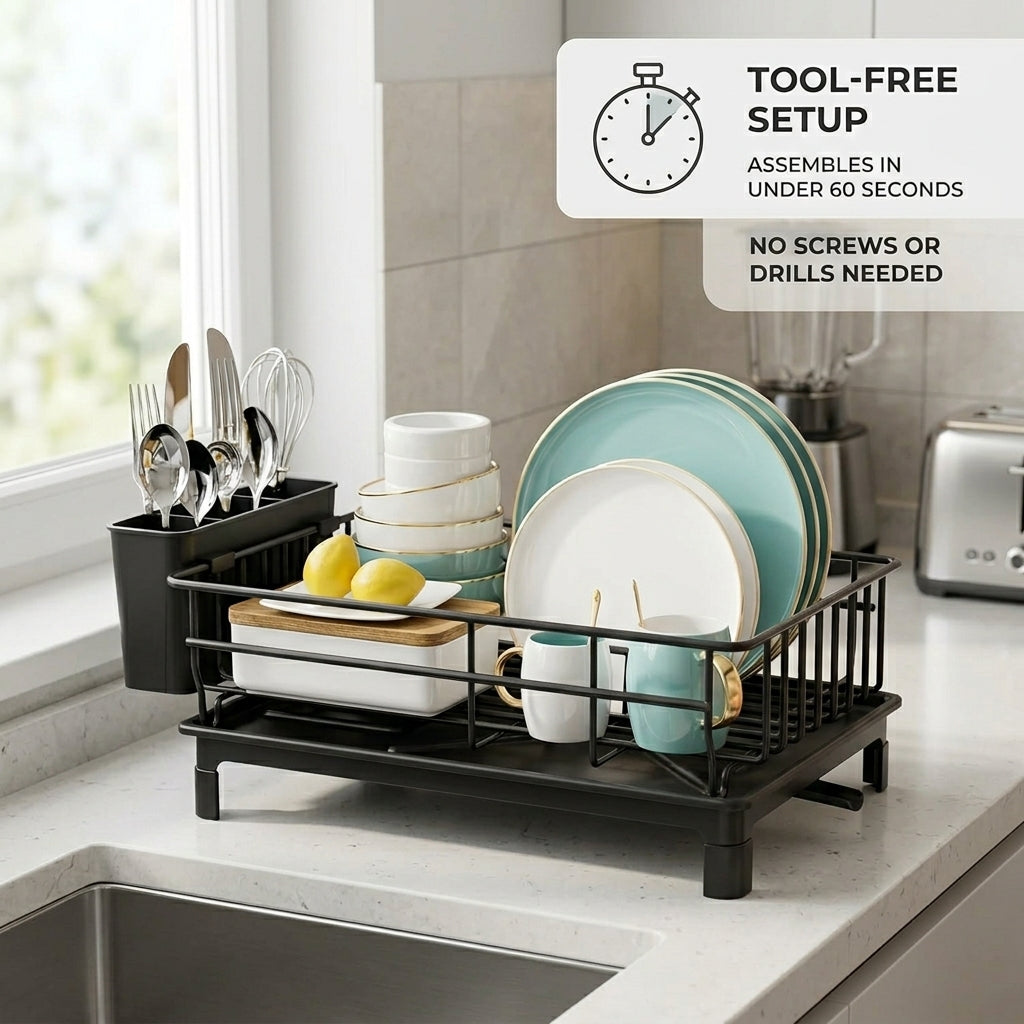 WeanClix Automatic Drainage Dish Drying Rack for All Sinks