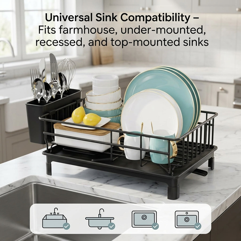 WeanClix Automatic Drainage Dish Drying Rack for All Sinks