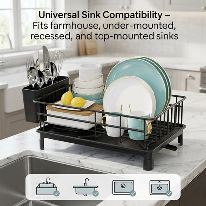 WeanClix Automatic Drainage Dish Drying Rack for All Sinks