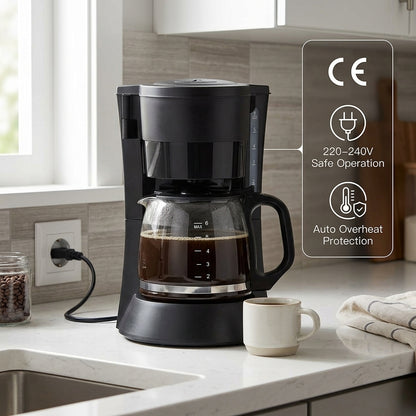 AronClix 600W Stainless Steel Compact Drip Coffee Maker