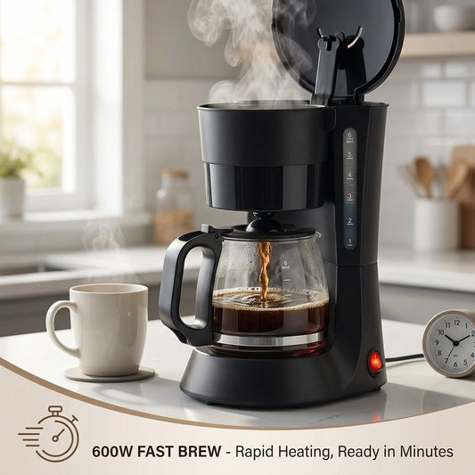 AronClix 600W Stainless Steel Compact Drip Coffee Maker