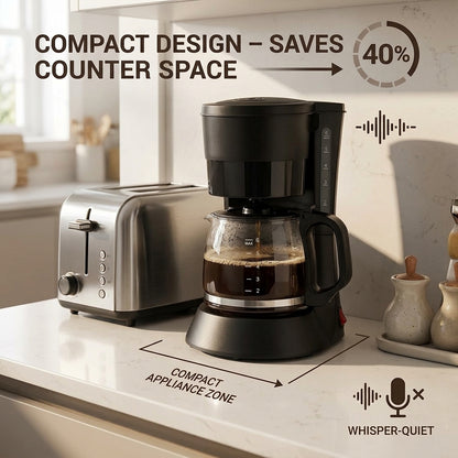 AronClix 600W Stainless Steel Compact Drip Coffee Maker