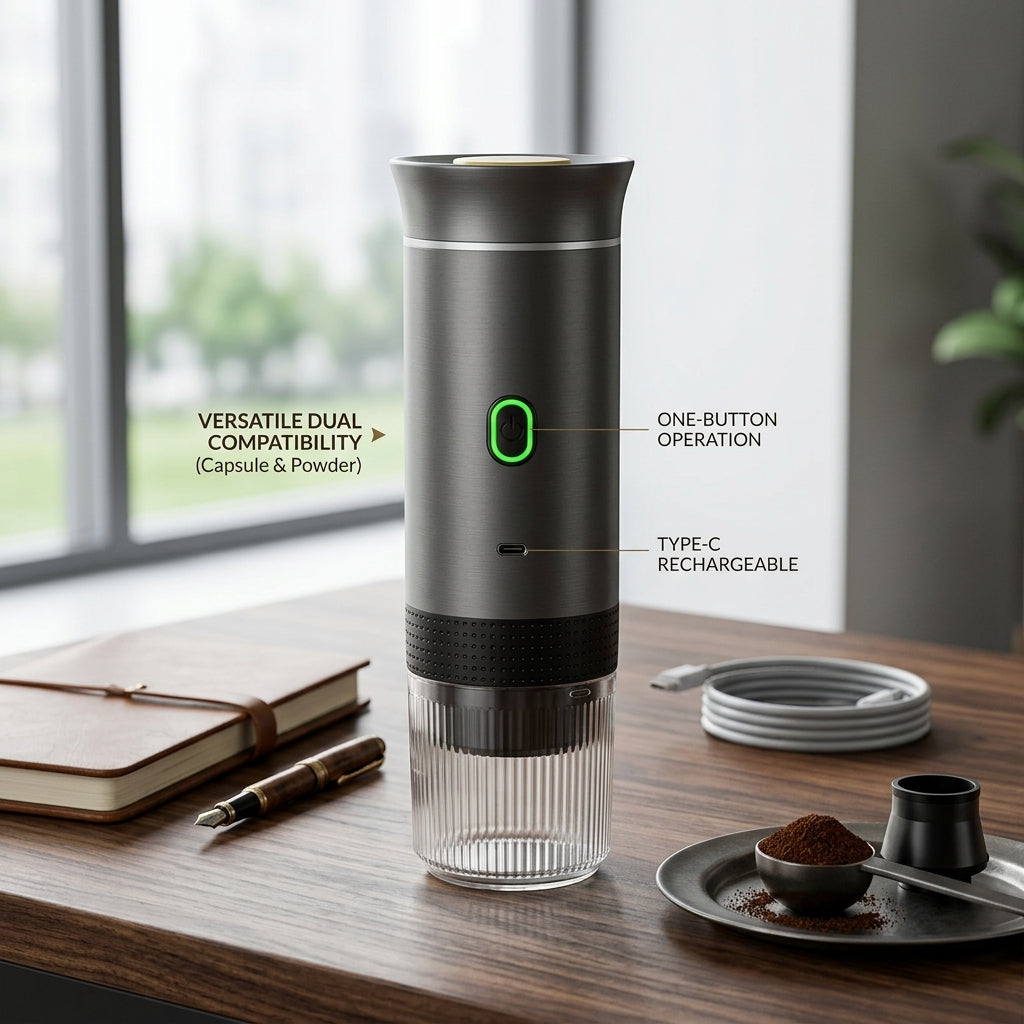 GosCresi 20-Bar Portable Espresso Maker with Self-Heating