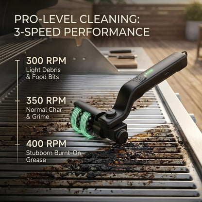 BruxMixi 3-Speed Electric Grill Brush with 180° Adjustable Head