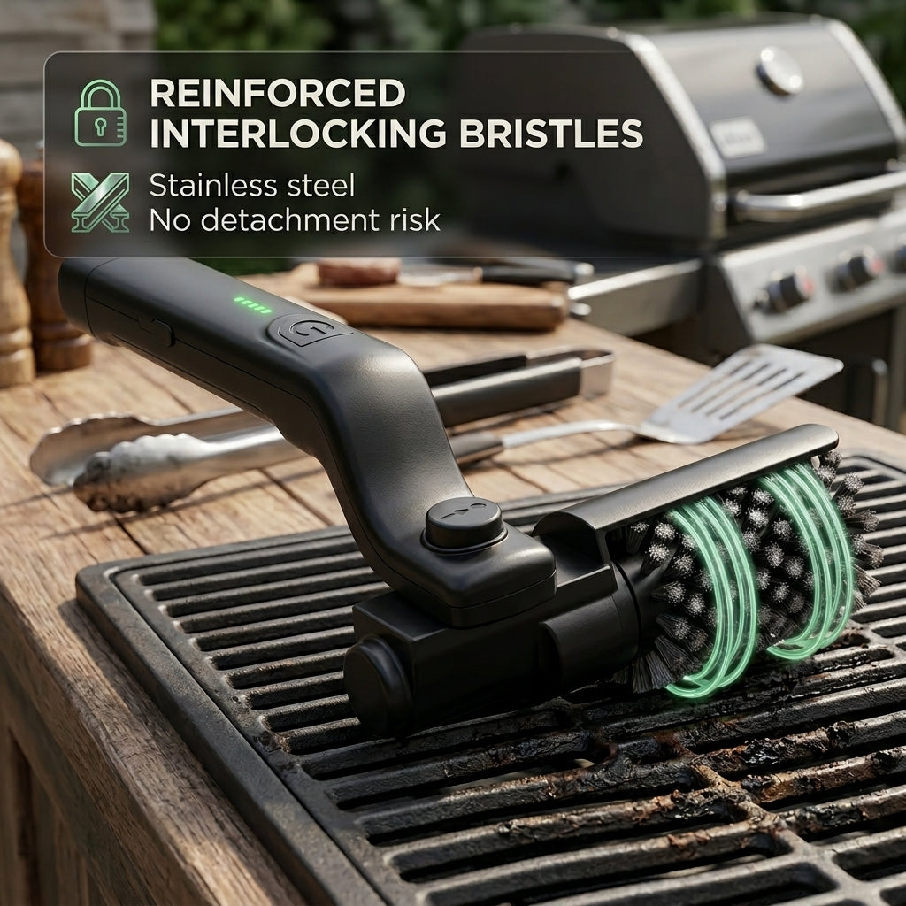 BruxMixi 3-Speed Electric Grill Brush with 180° Adjustable Head
