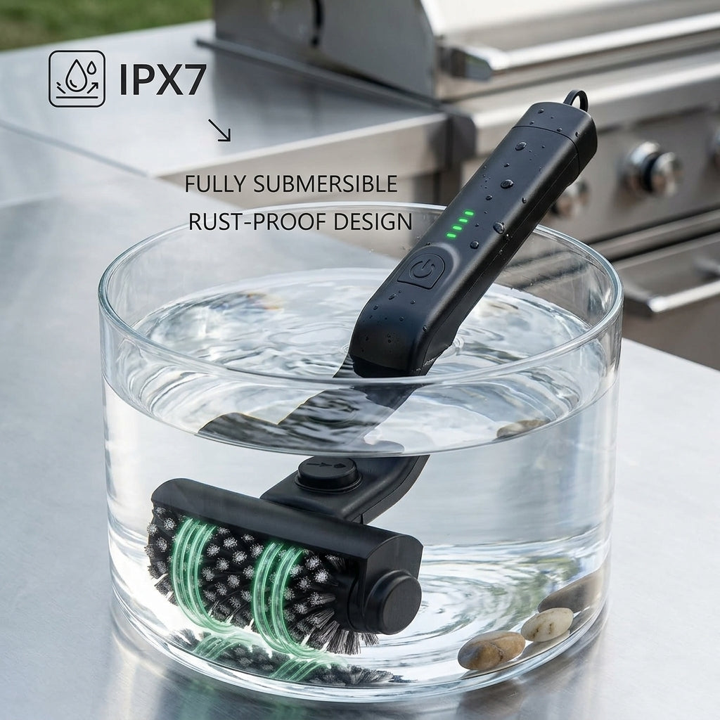 BruxMixi 3-Speed Electric Grill Brush with 180° Adjustable Head
