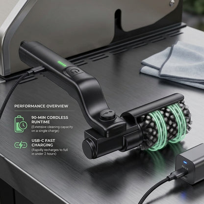 BruxMixi 3-Speed Electric Grill Brush with 180° Adjustable Head