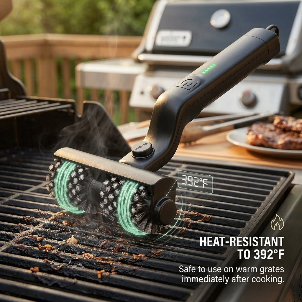 BruxMixi 3-Speed Electric Grill Brush with 180° Adjustable Head