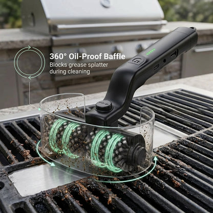 BruxMixi 3-Speed Electric Grill Brush with 180° Adjustable Head