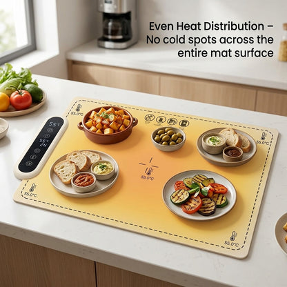 MealCobi Food Warmer Mat With 24 Hour Timer And 6 Heat Settings