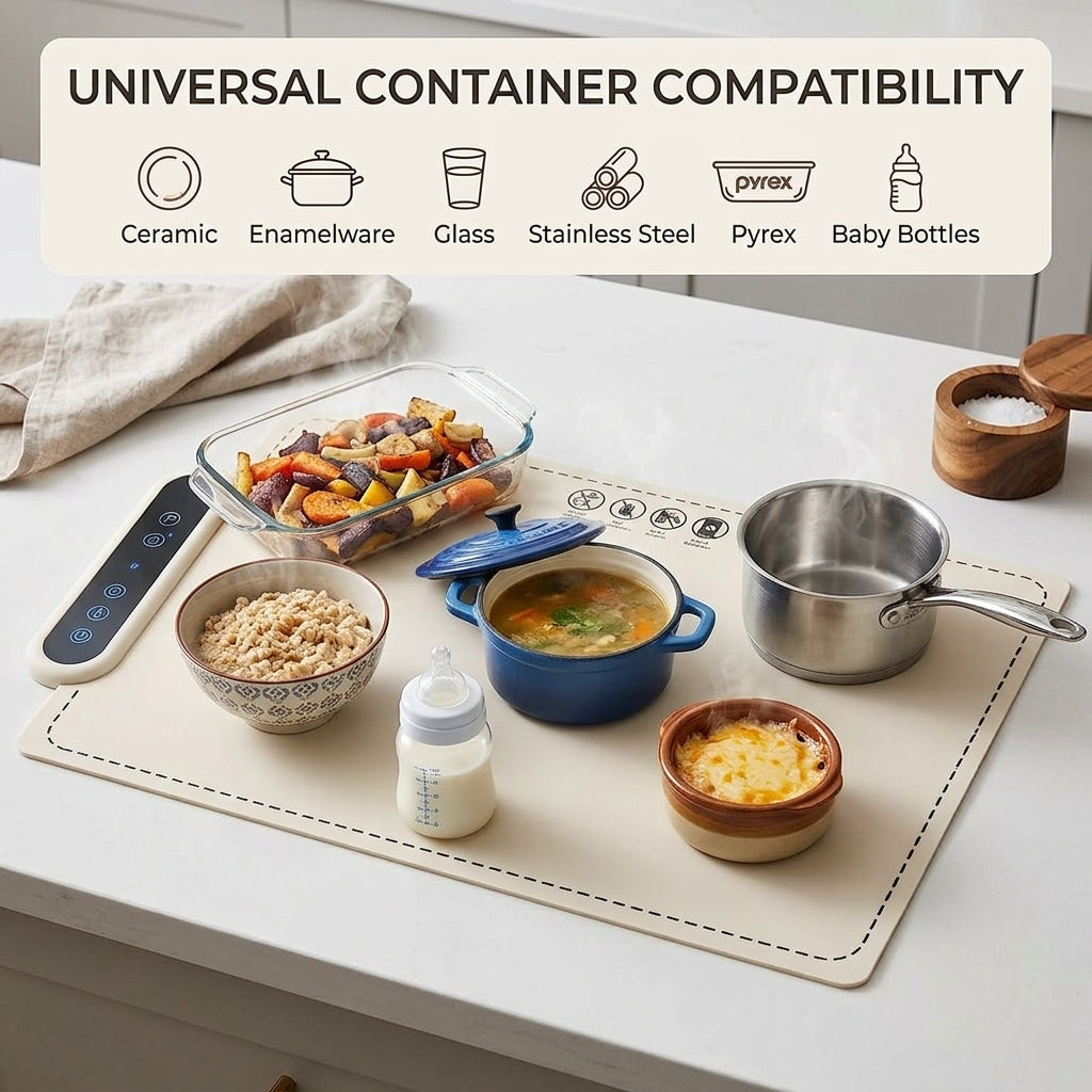MealCobi Food Warmer Mat With 24 Hour Timer And 6 Heat Settings