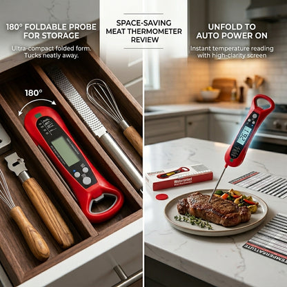 FodiVist Instant Read Digital Meat Thermometer for BBQ and Grilling