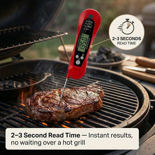 FodiVist Instant Read Digital Meat Thermometer for BBQ and Grilling