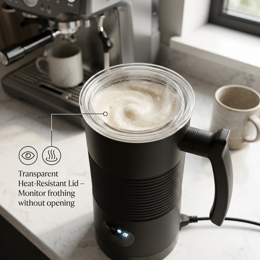NutosFod Milk Frother | Professional Home Coffee Foamer & Warmer