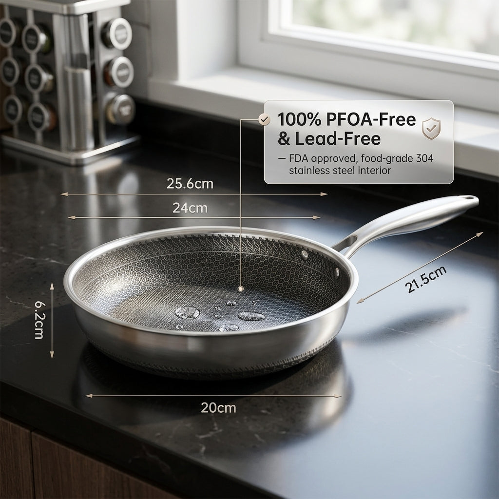 FizStainy Honeycomb Hybrid Non-Stick Skillet Pan