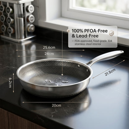 FizStainy Honeycomb Hybrid Non-Stick Skillet Pan