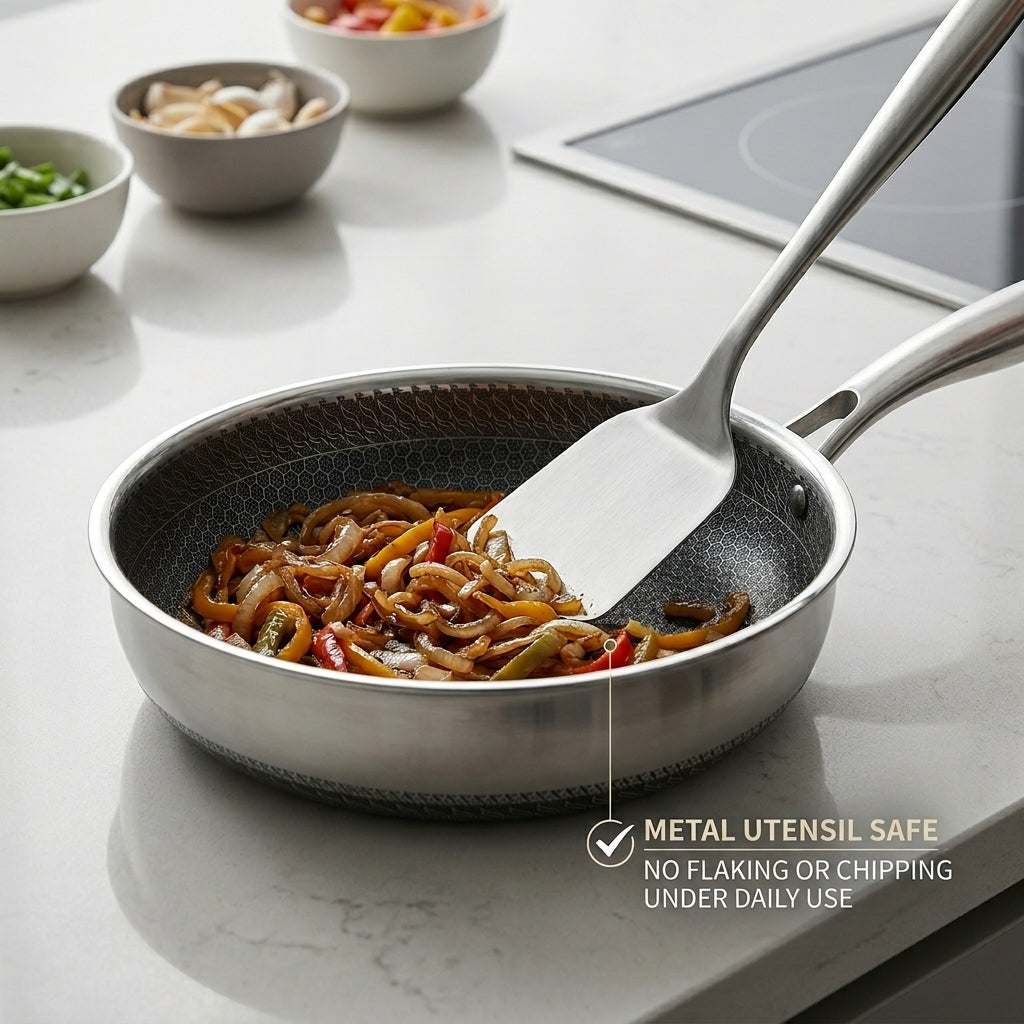 FizStainy Honeycomb Hybrid Non-Stick Skillet Pan