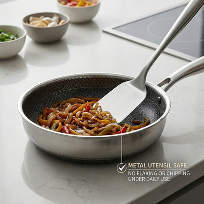 FizStainy Honeycomb Hybrid Non-Stick Skillet Pan