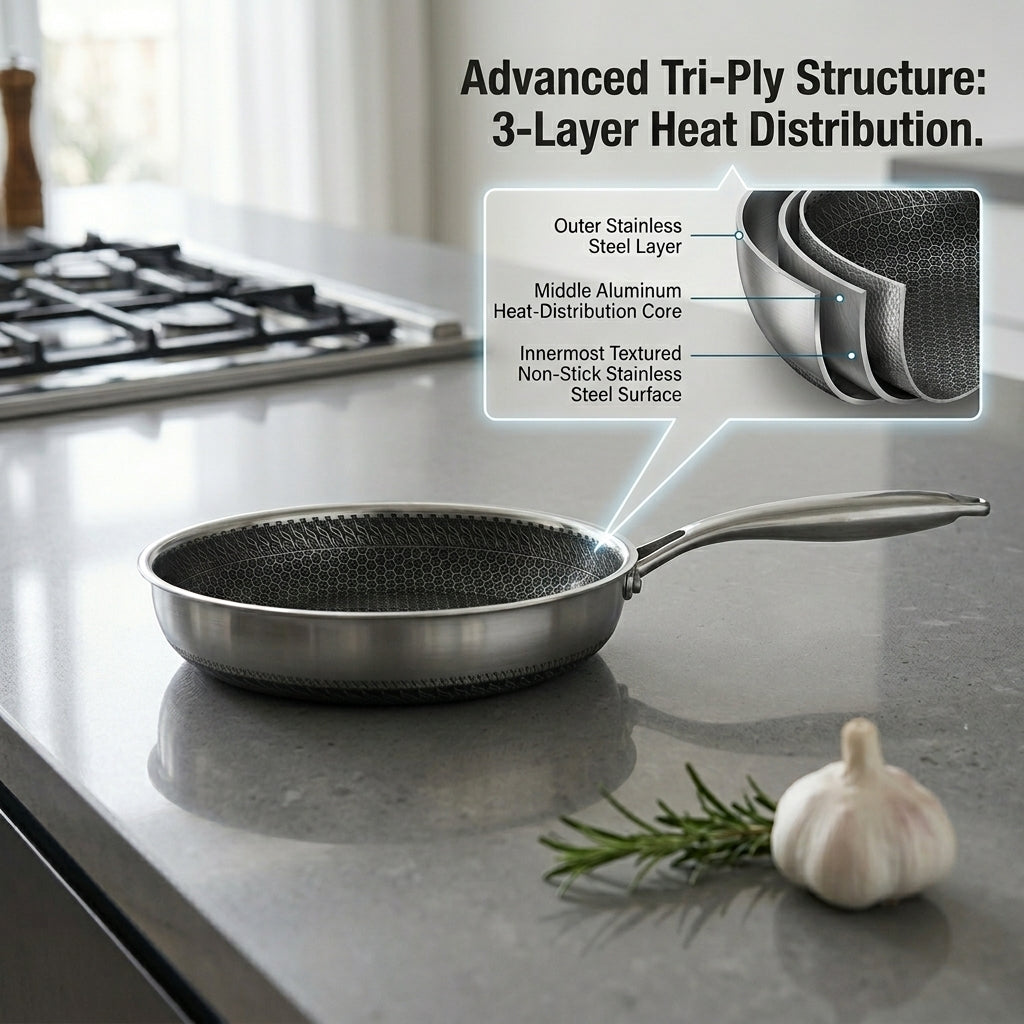 FizStainy Honeycomb Hybrid Non-Stick Skillet Pan