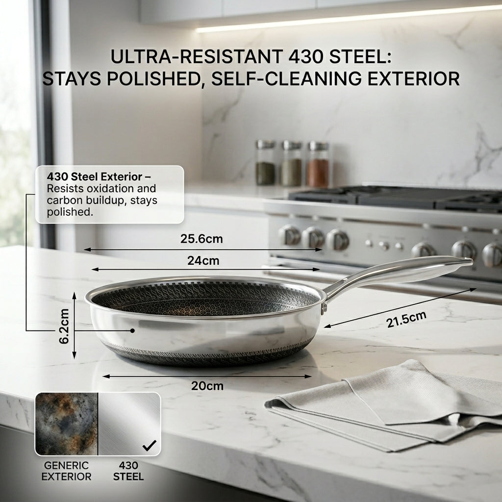 FizStainy Honeycomb Hybrid Non-Stick Skillet Pan