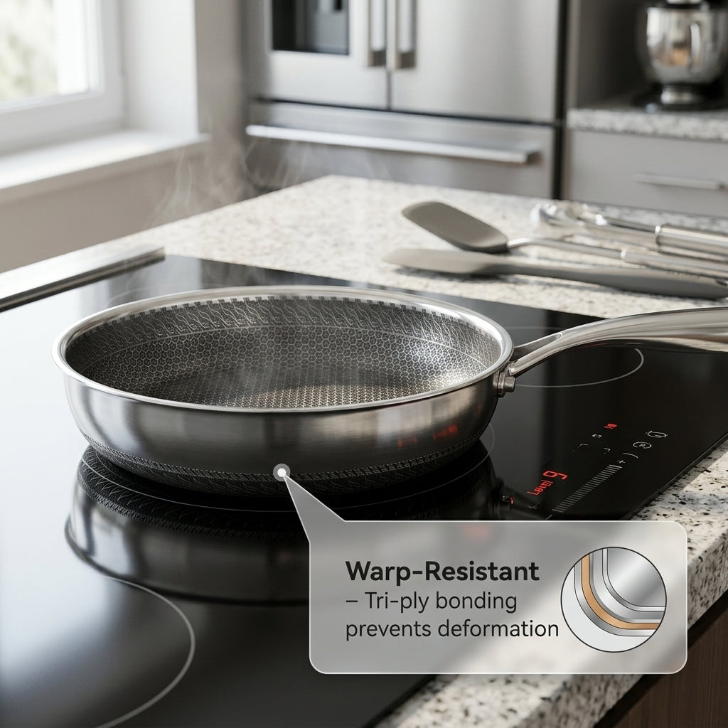 FizStainy Honeycomb Hybrid Non-Stick Skillet Pan