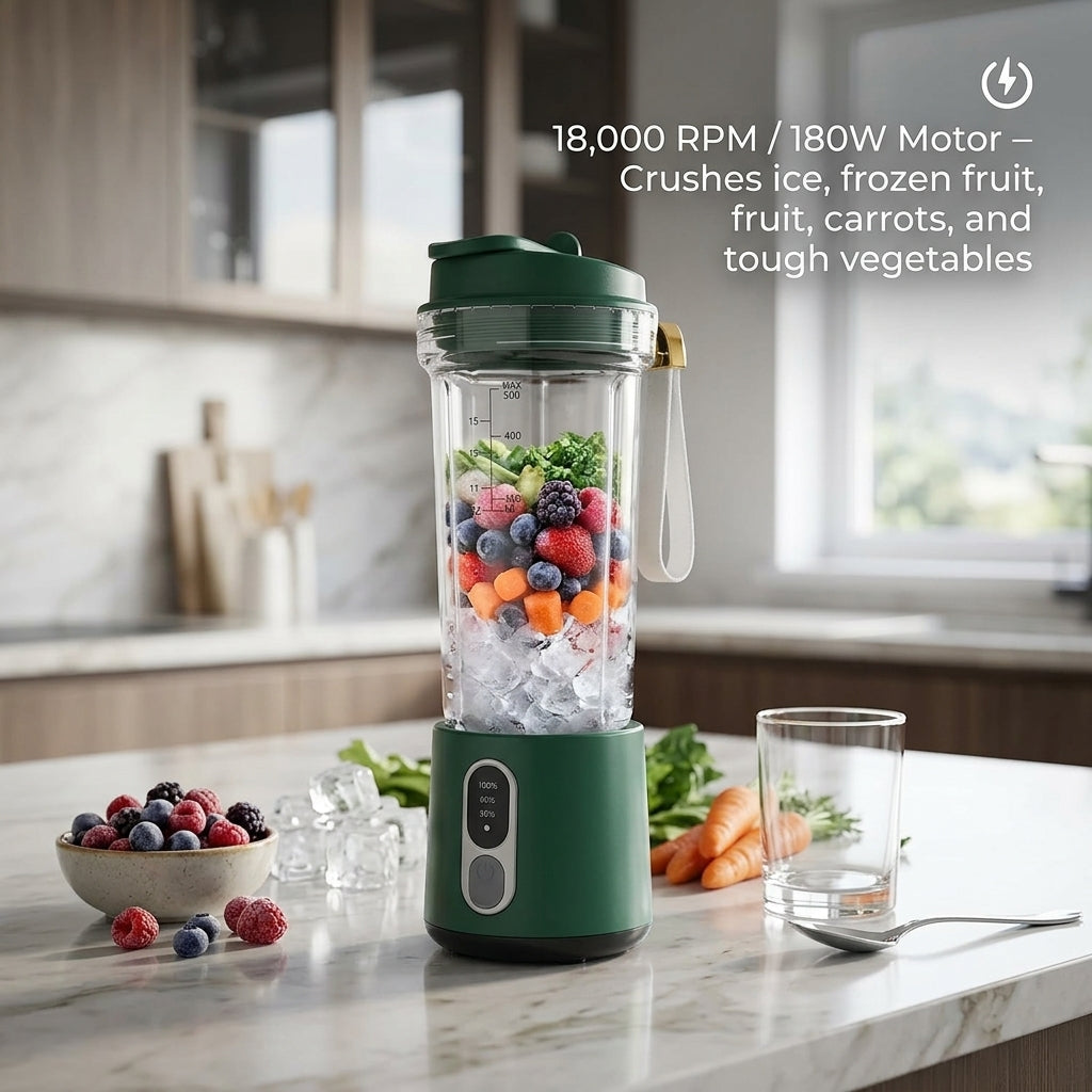 JeriFros Portable Blender - 18,000 RPM High Performance Smoothie Maker