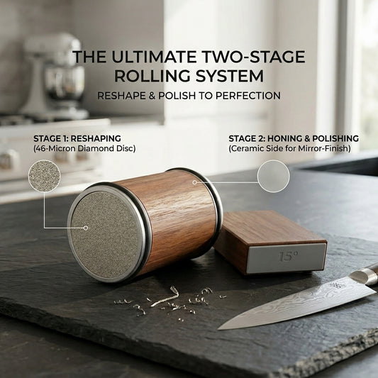 ShordiCut Rolling Knife Sharpener with Magnetic Angle Base