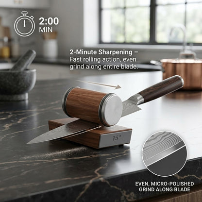 ShordiCut Rolling Knife Sharpener with Magnetic Angle Base