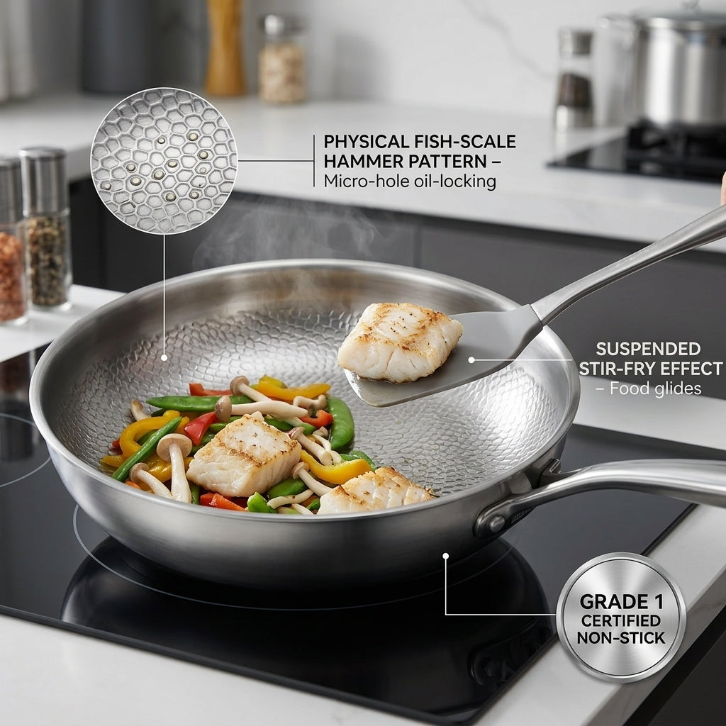NoviApex Pure Titanium Non-Stick Pan - Chemical Free Cookware