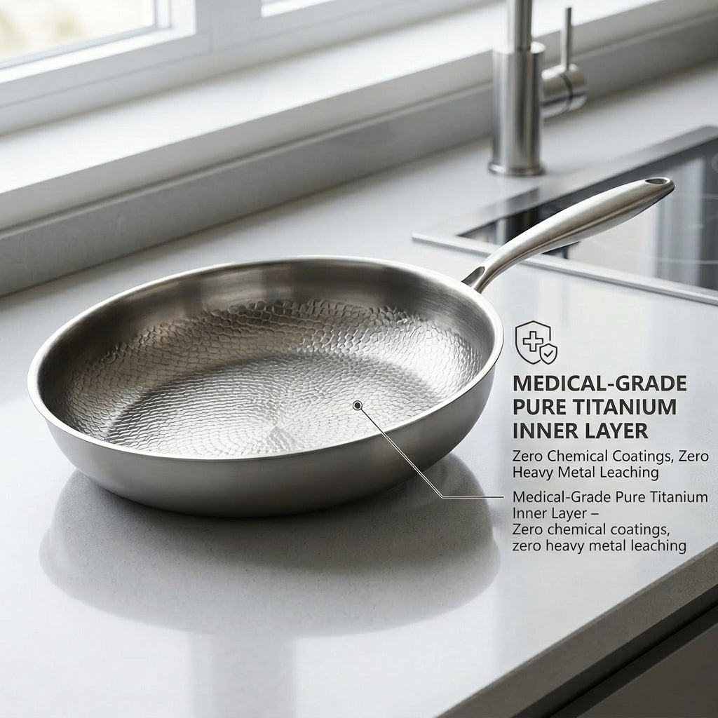 NoviApex Pure Titanium Non-Stick Pan - Chemical Free Cookware