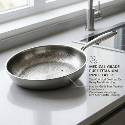 NoviApex Pure Titanium Non-Stick Pan - Chemical Free Cookware