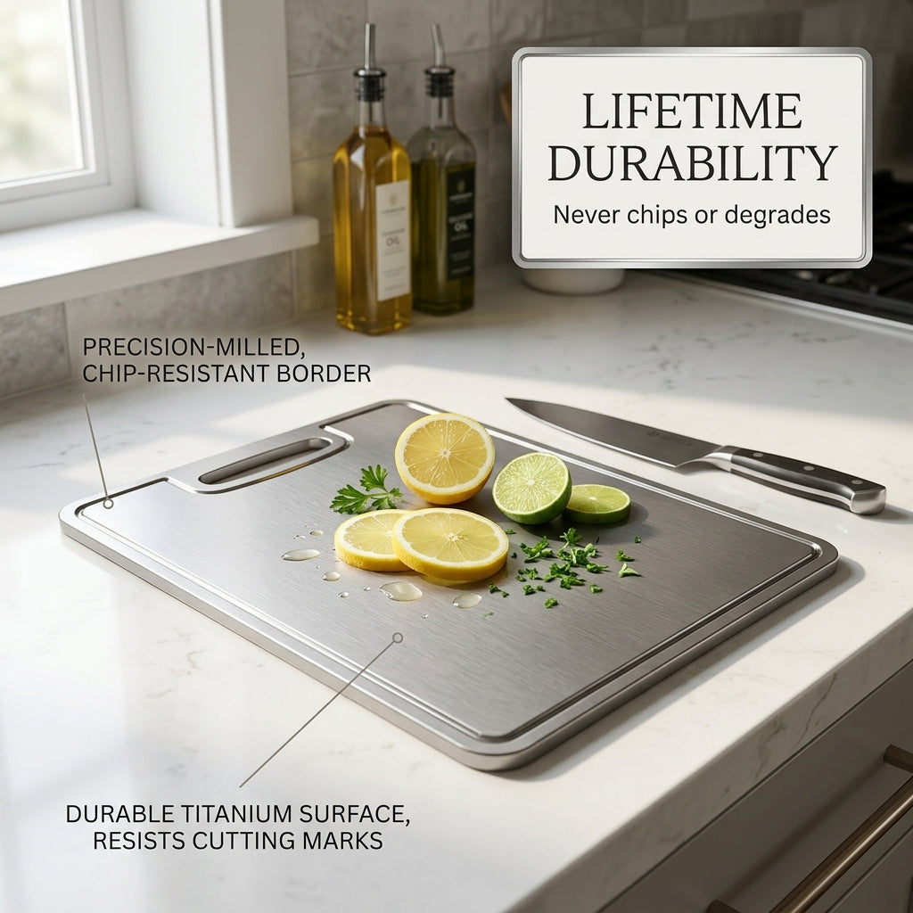 EciChop Medical-Grade Antibacterial Titanium Cutting Board