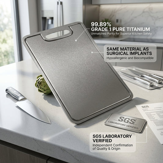 EciChop Medical-Grade Antibacterial Titanium Cutting Board