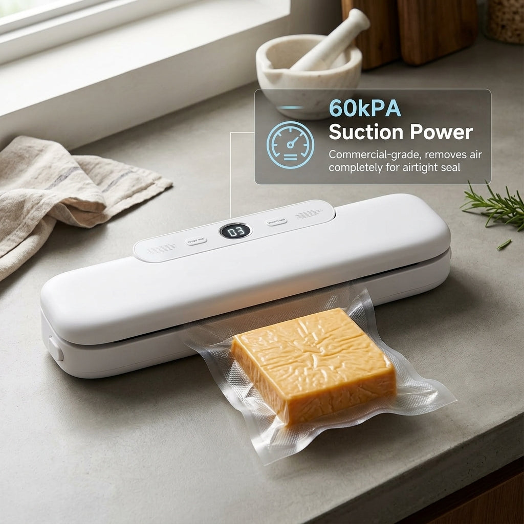 VacudMax Professional Food Vacuum Sealer Machine with 60kPA Suction