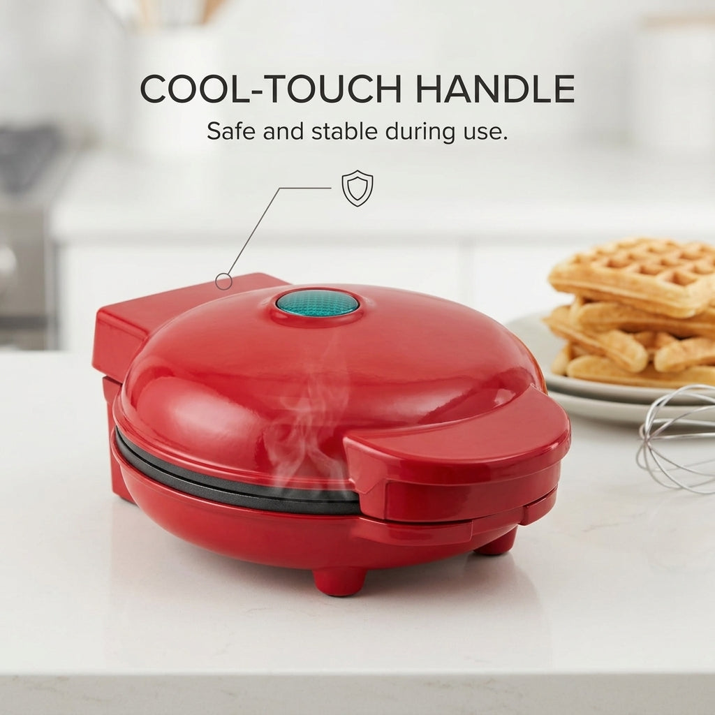FoldYumi Compact Non-Stick Waffle Maker with 350W Power