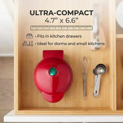 FoldYumi Compact Non-Stick Waffle Maker with 350W Power