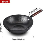 CoftDrew Professional Carbon Steel Wok with Wooden Lid