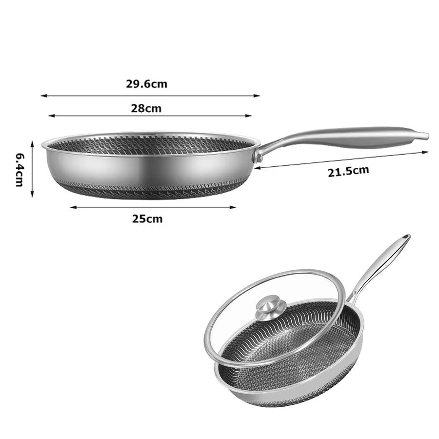 FizStainy Honeycomb Hybrid Non-Stick Skillet Pan