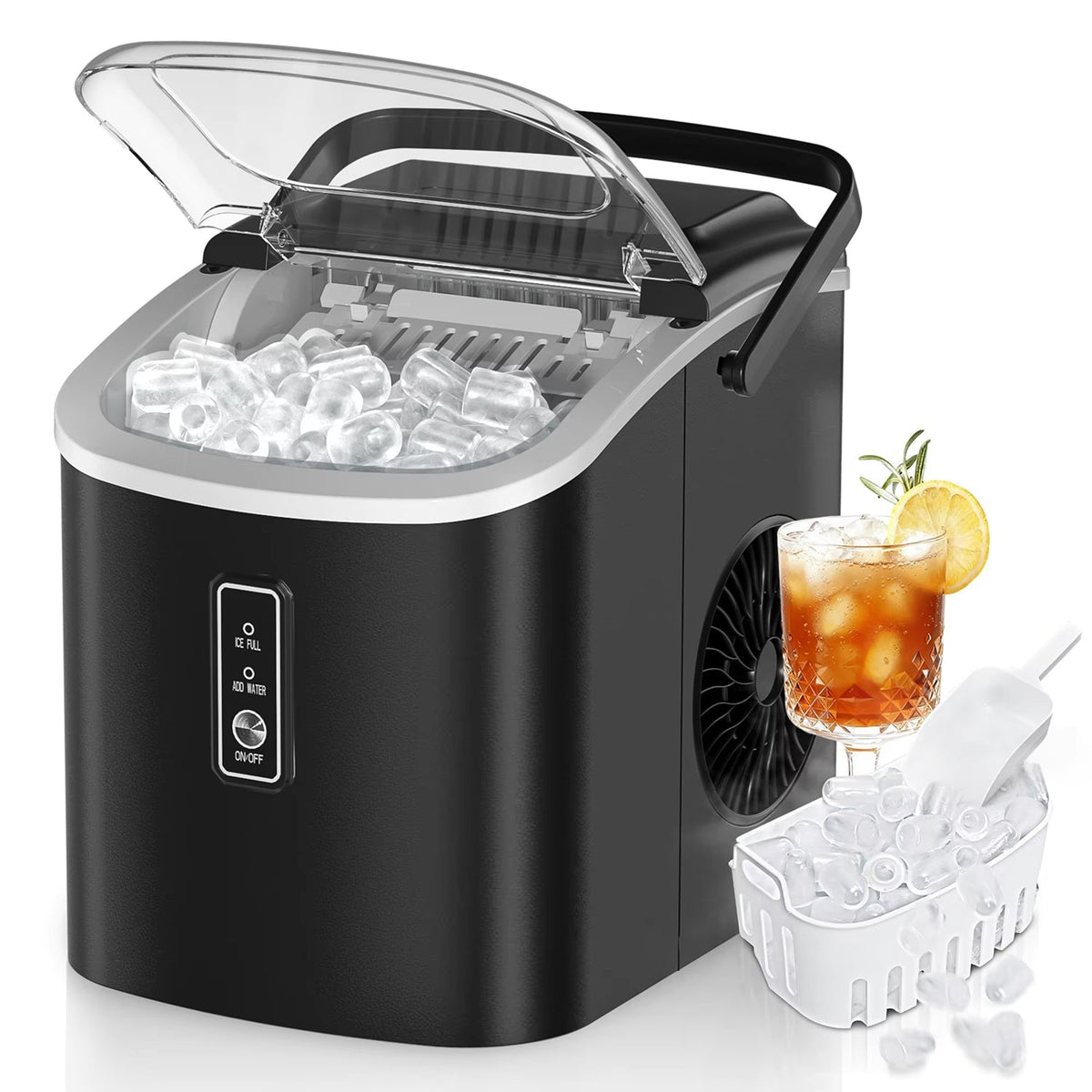 MakixIce Portable Countertop Ice Maker - 6 Minute Rapid Ice
