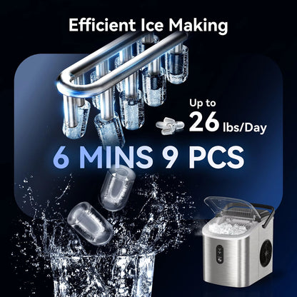 MakixIce Portable Countertop Ice Maker - 6 Minute Rapid Ice