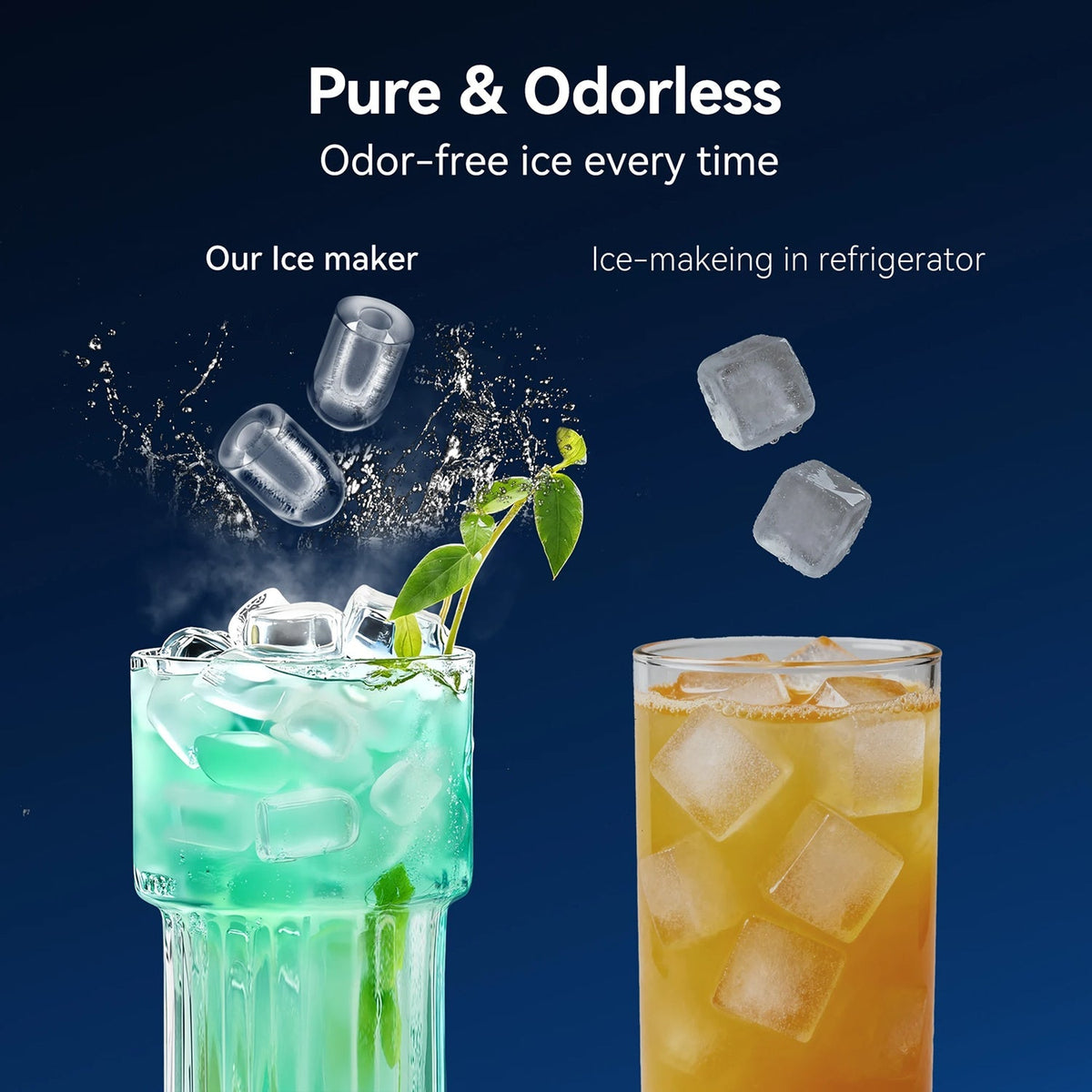 MakixIce Portable Countertop Ice Maker - 6 Minute Rapid Ice