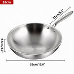 PrixMors Tri-Ply Clad Stainless Steel Wok & Fry Pan