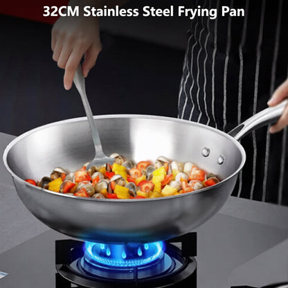 PrixMors Tri-Ply Clad Stainless Steel Wok & Fry Pan