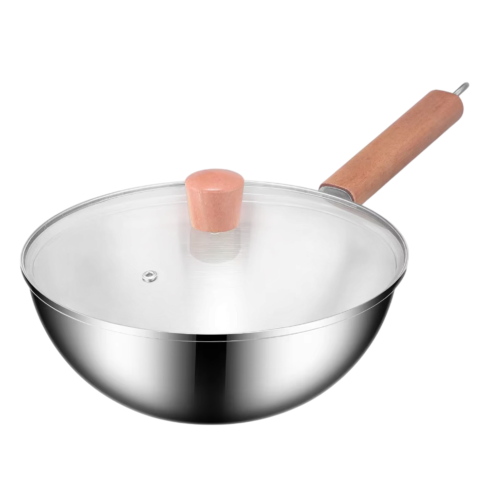 WokMaxi Professional Steel Wok with Wooden Handle