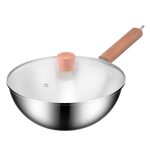 WokMaxi Professional Steel Wok with Wooden Handle